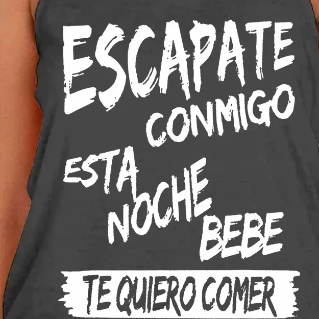 Cool Escapate Conmigo Esta Noche Bebe Women's Knotted Racerback Tank