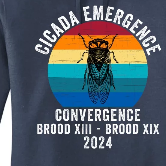 Cicada Emergence Convergence Brood Xiii Brood Xix 2024 Women's Pullover Hoodie