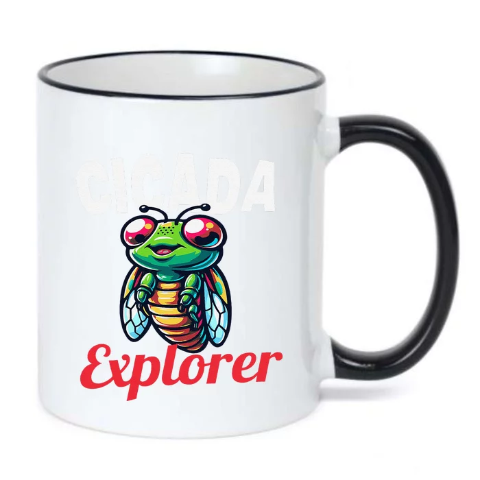 Cicada Explorer Cute Summer Bug Adventure Black Color Changing Mug