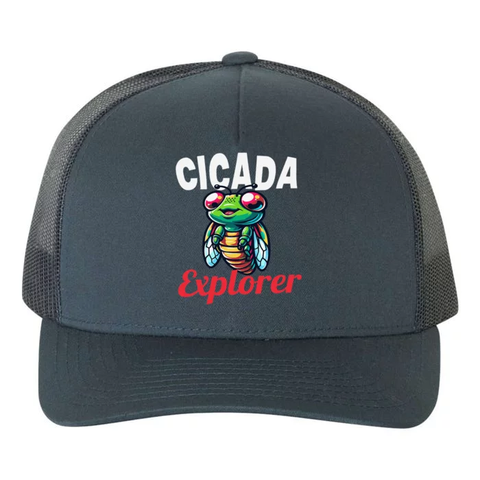 Cicada Explorer Cute Summer Bug Adventure Yupoong Adult 5-Panel Trucker Hat