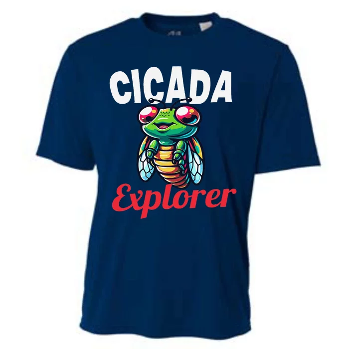 Cicada Explorer Cute Summer Bug Adventure Cooling Performance Crew T-Shirt