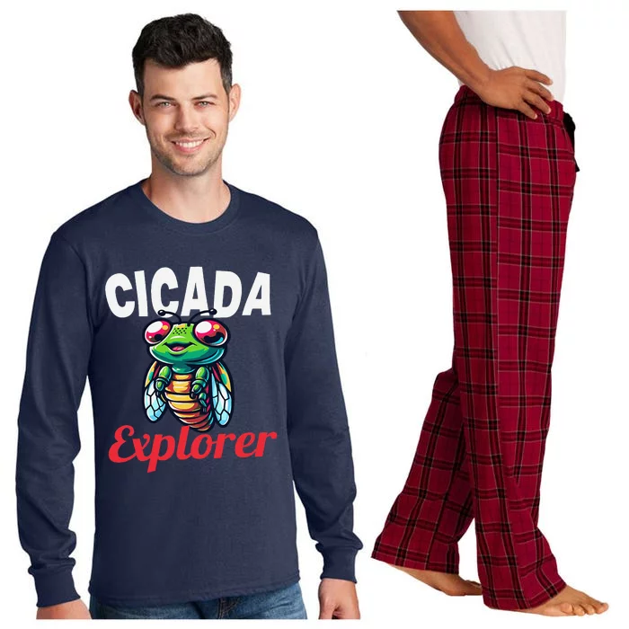 Cicada Explorer Cute Summer Bug Adventure Long Sleeve Pajama Set