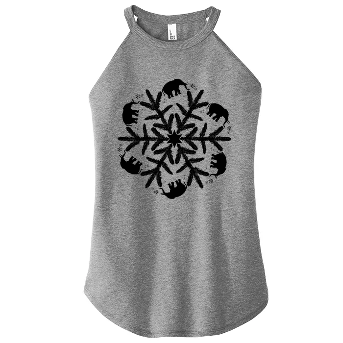 Christmas Elephant Cute Gift Winter Snowflake Gift Women’s Perfect Tri Rocker Tank