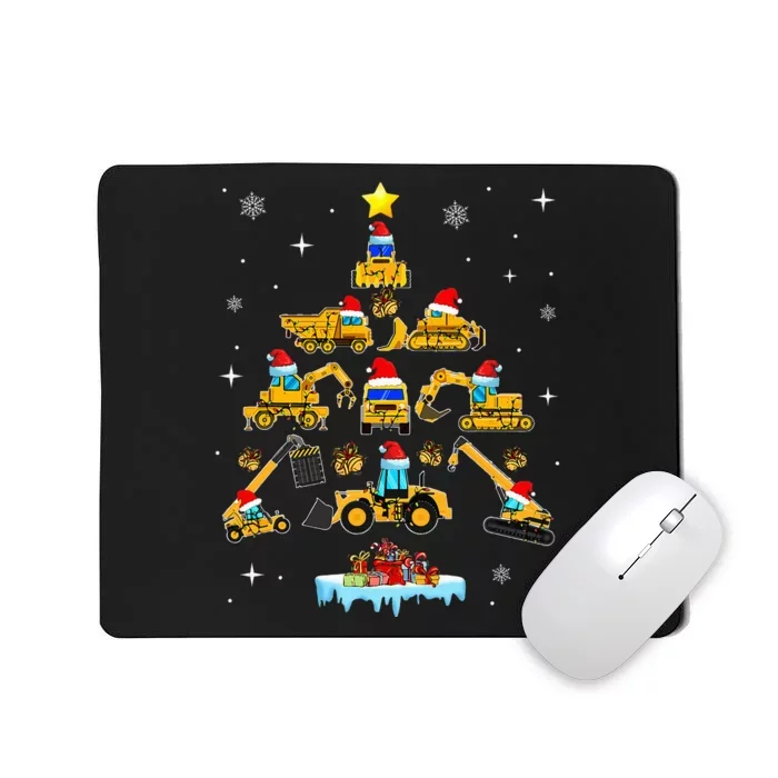 Construction Excavator Christmas Tree Gift Mousepad