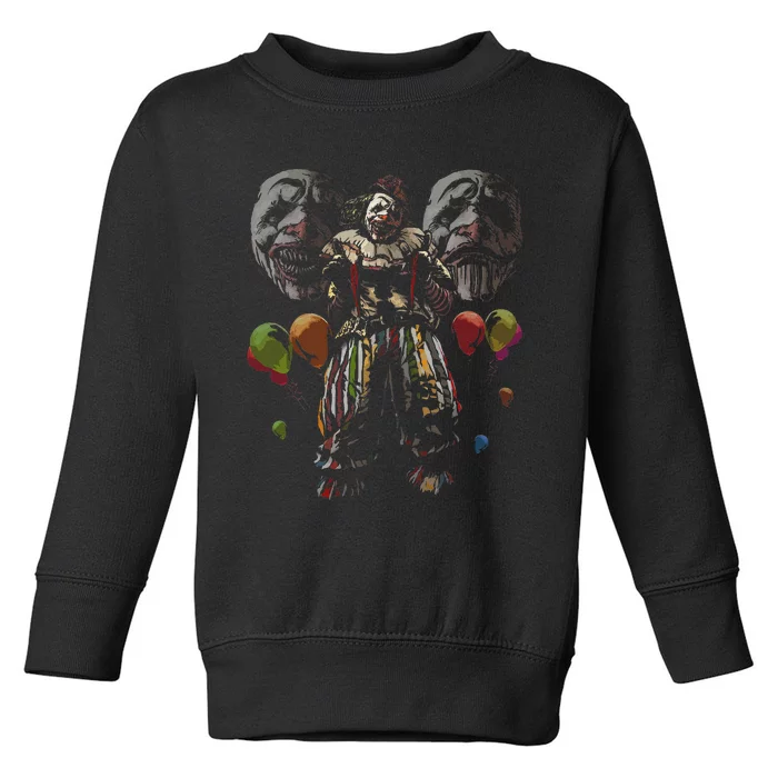 Creepy Evil Clown Balloons Horror Scary Halloween Costume Toddler Sweatshirt