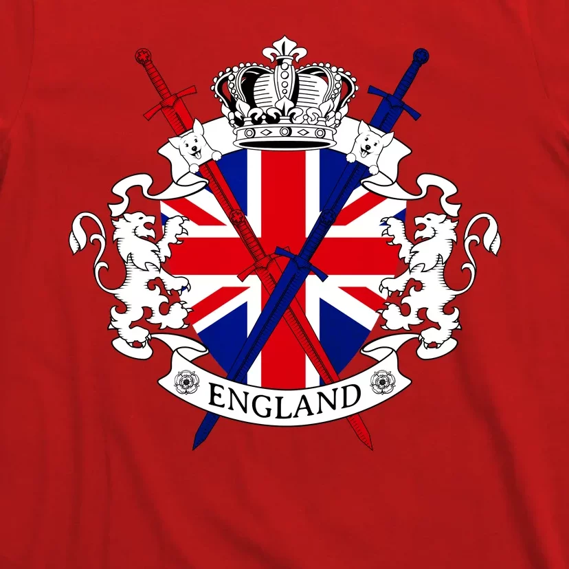 Cool England Crown Shield With Swords T-Shirt