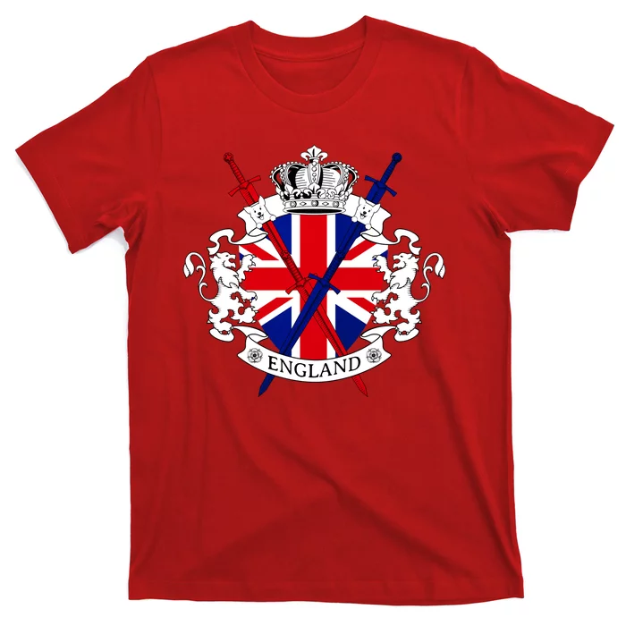 Cool England Crown Shield With Swords T-Shirt