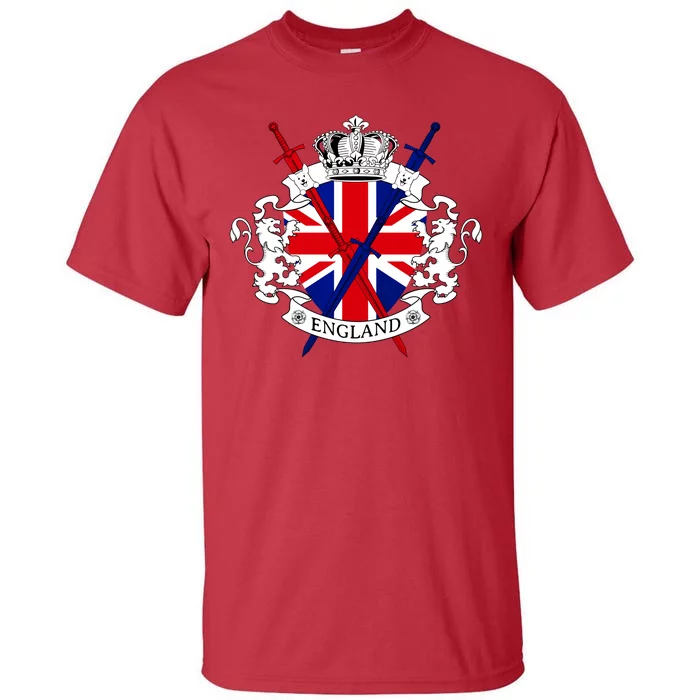 Cool England Crown Shield With Swords Tall T-Shirt