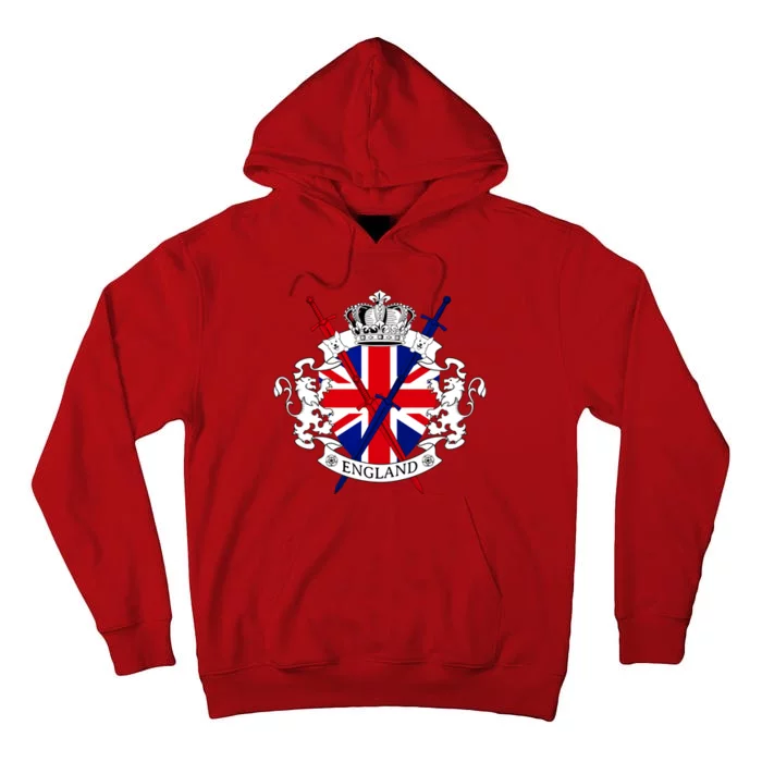 Cool England Crown Shield With Swords Tall Hoodie