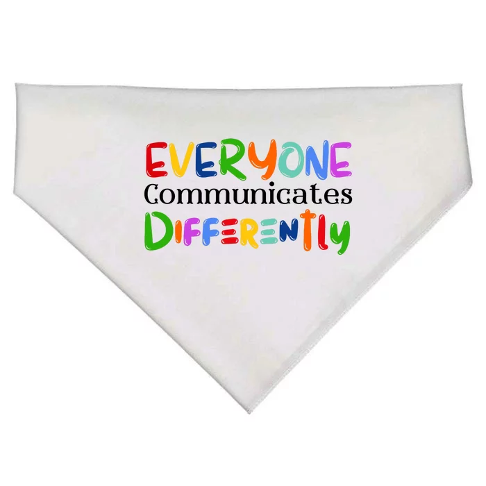 Cute Everyone Communicates Differently USA-Made Doggie Bandana