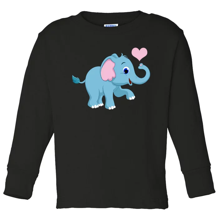 Cute Elephant Toddler Long Sleeve Shirt