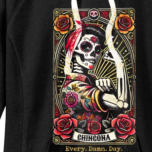 Chingona Every Damn Day Tarot Card Women's Fleece Hoodie