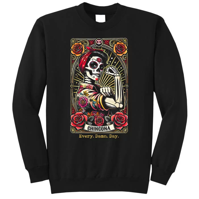 Chingona Every Damn Day Tarot Card Tall Sweatshirt