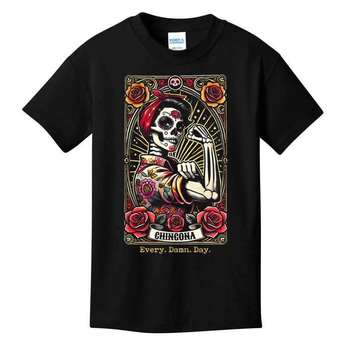 Chingona Every Damn Day Tarot Card Kids T-Shirt