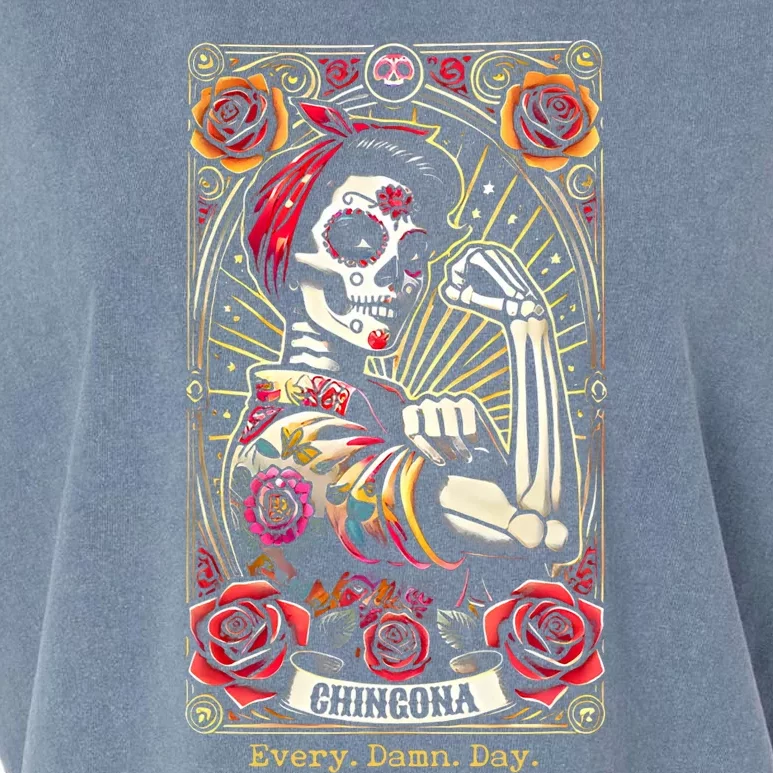 Chingona Every Damn Day Tarot Card Garment-Dyed Women's Muscle Tee