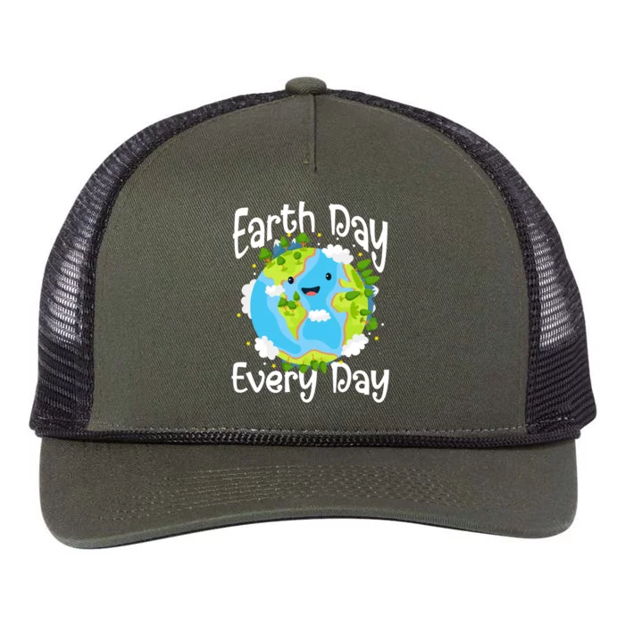 Cute Earth Day Every Day Save Our Planet Green Gift Retro Rope Trucker Hat Cap