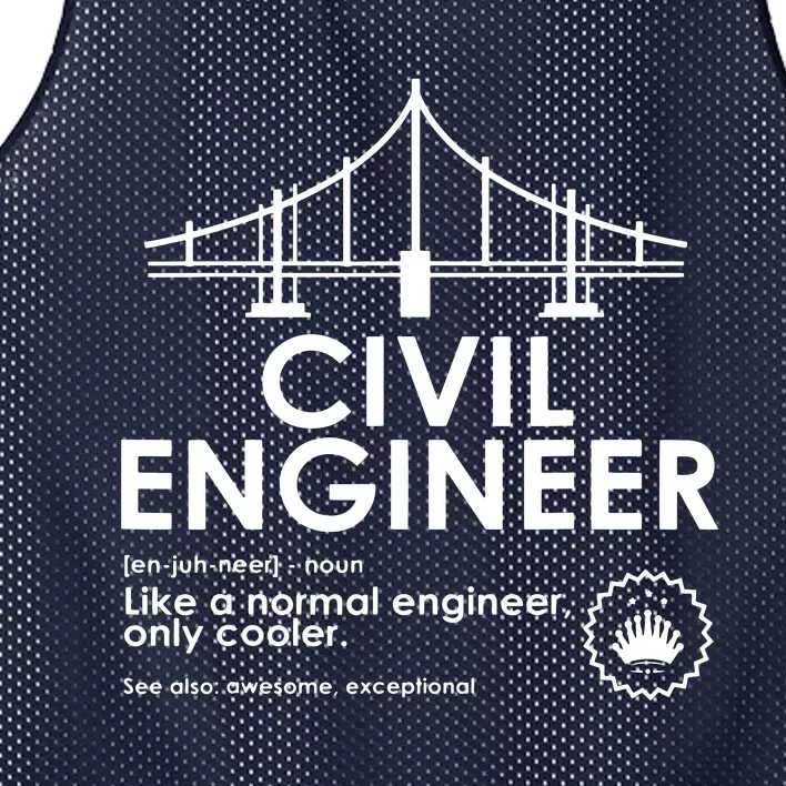 Civil Engineer Definition Funny Engineering Birthday Father Mesh Reversible Basketball Jersey Tank