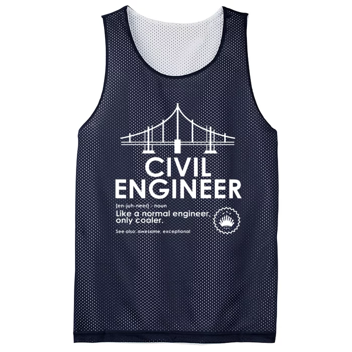 Civil Engineer Definition Funny Engineering Birthday Father Mesh Reversible Basketball Jersey Tank