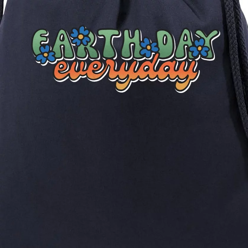 Cute Earth Day Everyday Retro Drawstring Bag