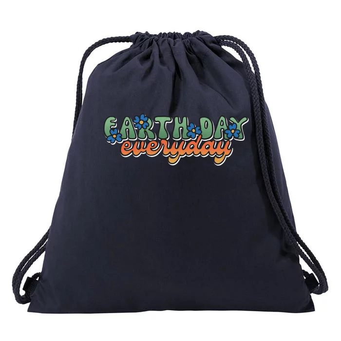 Cute Earth Day Everyday Retro Drawstring Bag