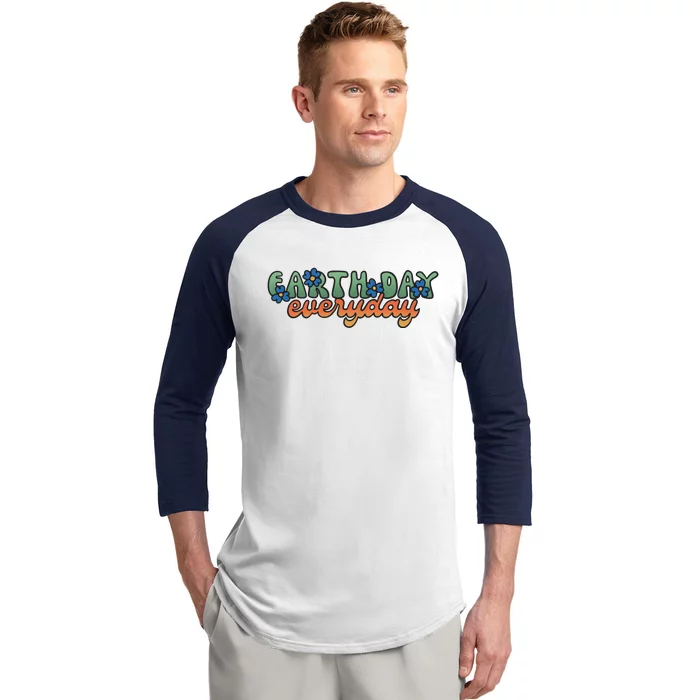 Cute Earth Day Everyday Retro Baseball Sleeve Shirt