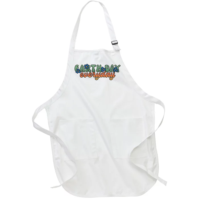 Cute Earth Day Everyday Retro Full-Length Apron With Pocket