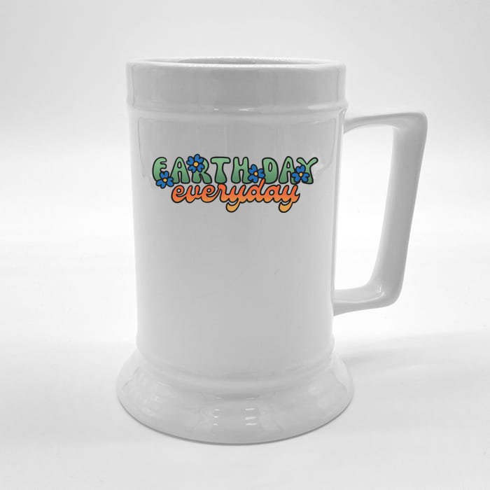 Cute Earth Day Everyday Retro Front & Back Beer Stein