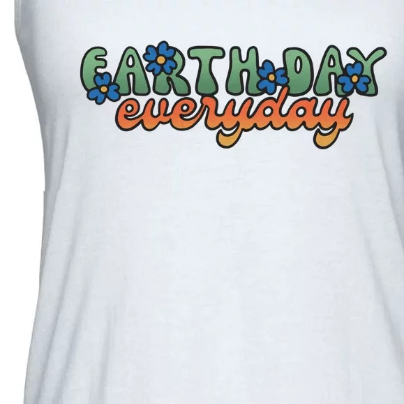 Cute Earth Day Everyday Retro Ladies Essential Flowy Tank