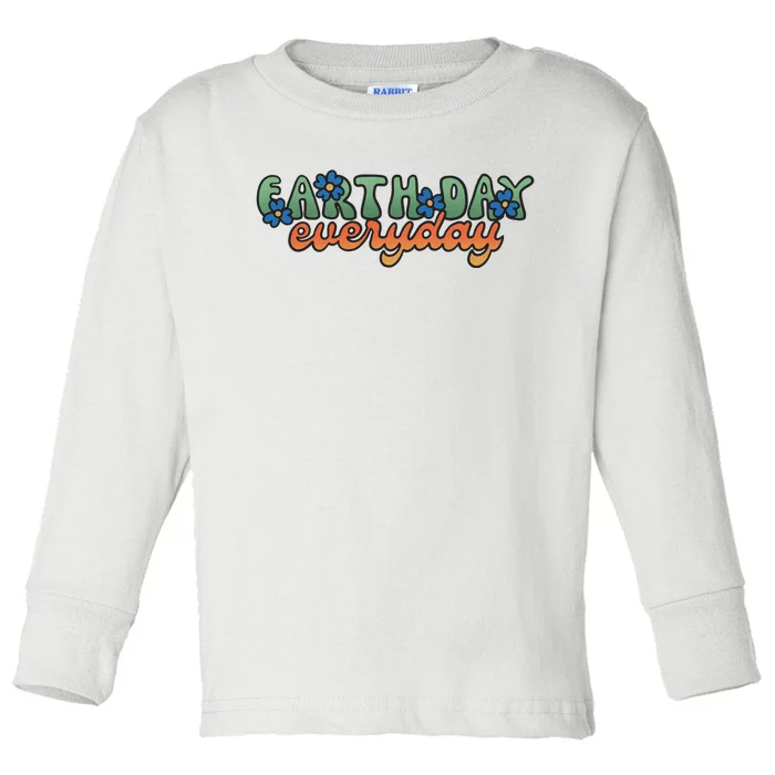 Cute Earth Day Everyday Retro Toddler Long Sleeve Shirt