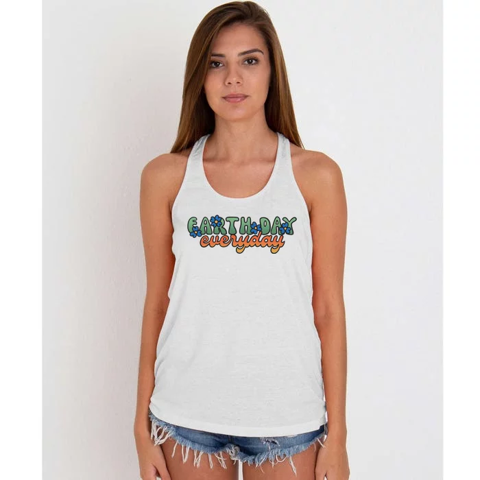 Cute Earth Day Everyday Retro Women's Knotted Racerback Tank