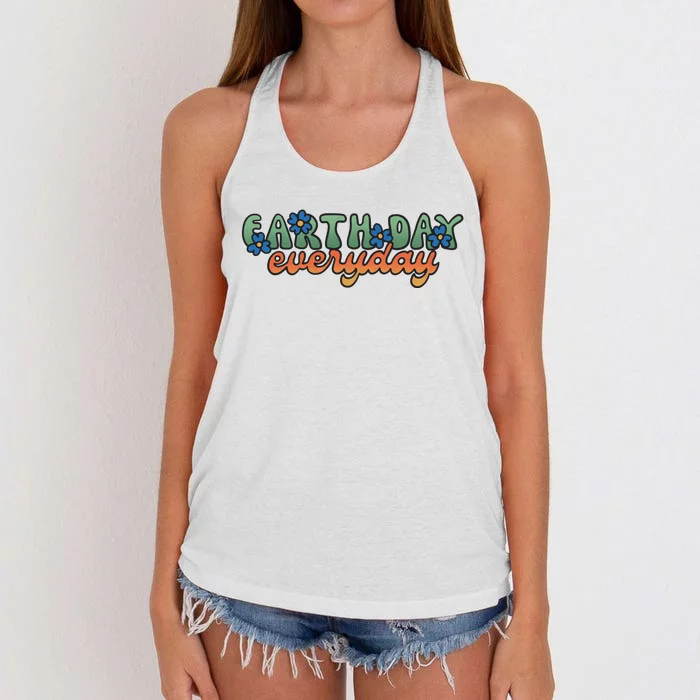 Cute Earth Day Everyday Retro Women's Knotted Racerback Tank