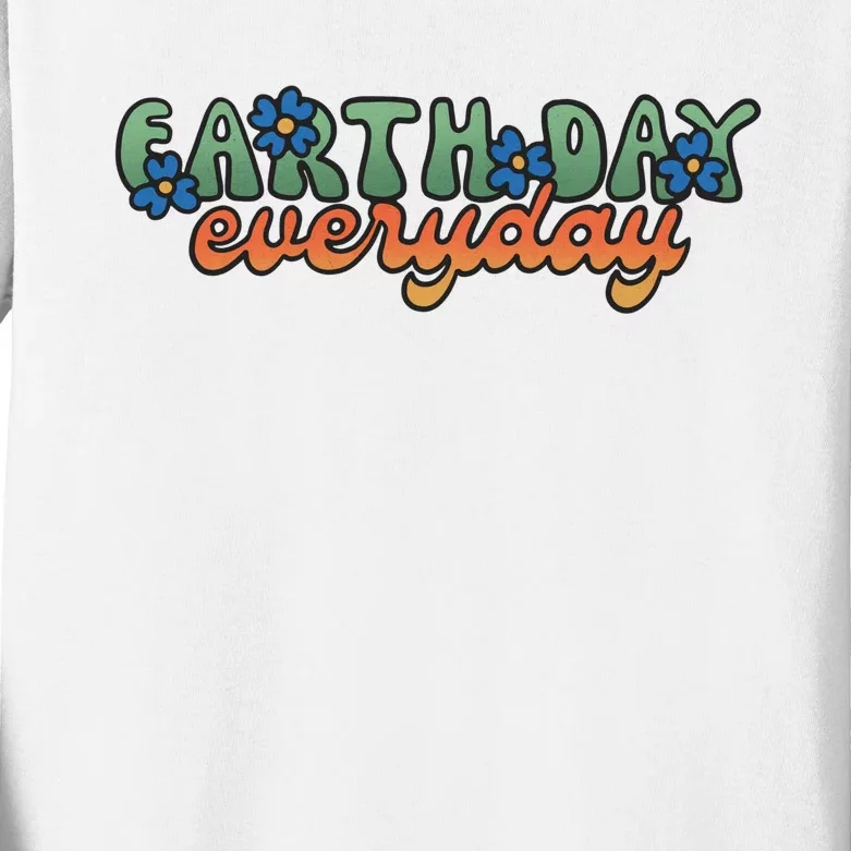 Cute Earth Day Everyday Retro Kids Long Sleeve Shirt