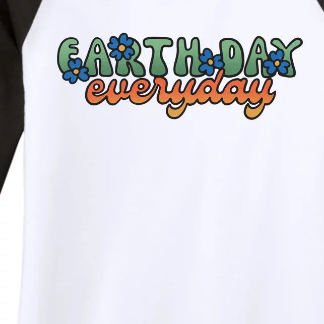 Cute Earth Day Everyday Retro Women's Tri-Blend 3/4-Sleeve Raglan Shirt