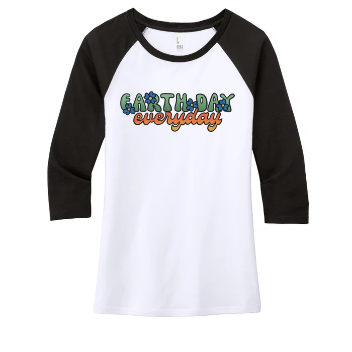 Cute Earth Day Everyday Retro Women's Tri-Blend 3/4-Sleeve Raglan Shirt