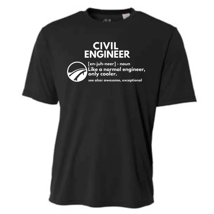 Civil Engineer Definition Funny Engineering Cooling Performance Crew T-Shirt