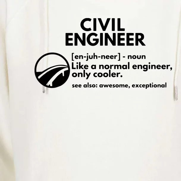 Civil Engineer Definition Funny Engineering Womens Funnel Neck Pullover Hood