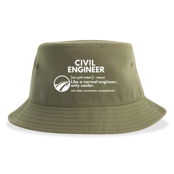 Civil Engineer Definition Funny Engineering Sustainable Bucket Hat