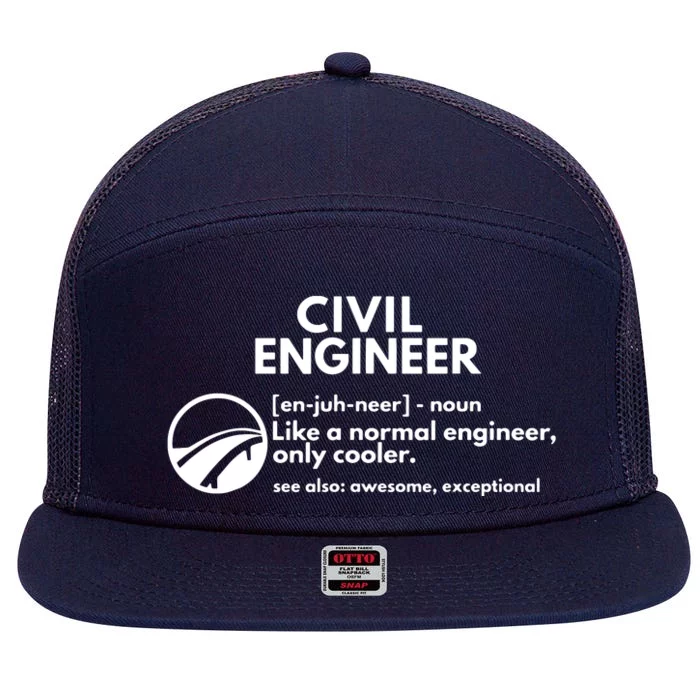 Civil Engineer Definition Funny Engineering 7 Panel Mesh Trucker Snapback Hat