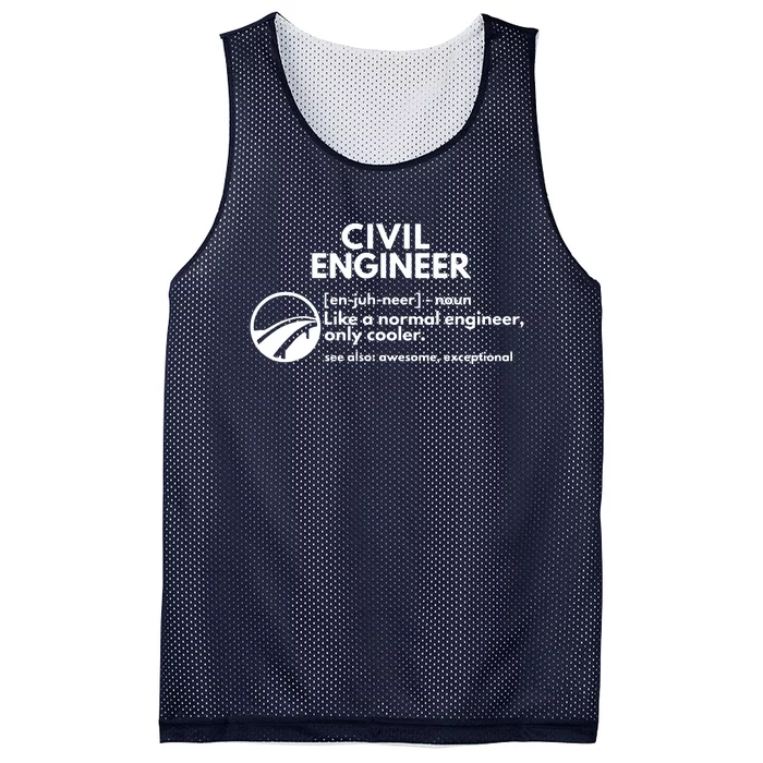 Civil Engineer Definition Funny Engineering Mesh Reversible Basketball Jersey Tank