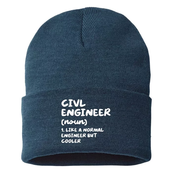 Civil Engineer Definition Funny Engineering Sustainable Knit Beanie