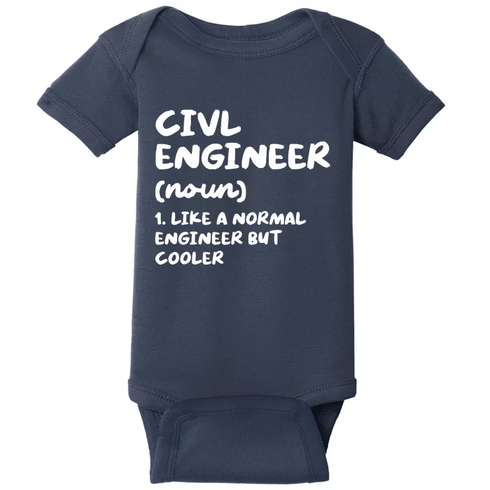 Civil Engineer Definition Funny Engineering Baby Bodysuit