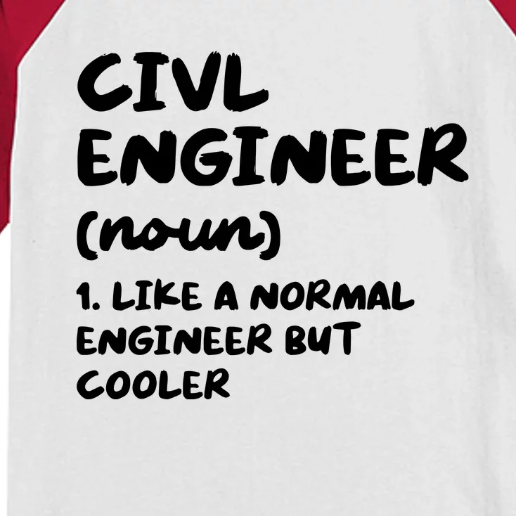 Civil Engineer Definition Funny Engineering Kids Colorblock Raglan Jersey