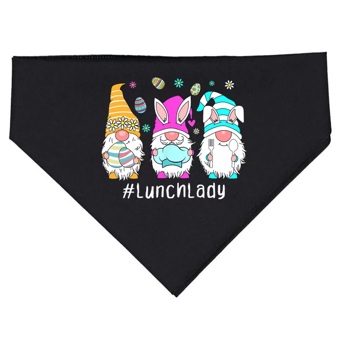 Cute Easter Day Gnome Love Lunch Lady Wo Matching USA-Made Doggie Bandana