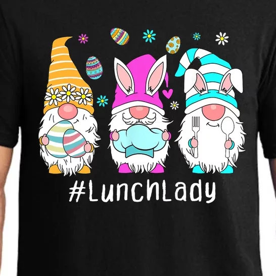 Cute Easter Day Gnome Love Lunch Lady Wo Matching Pajama Set