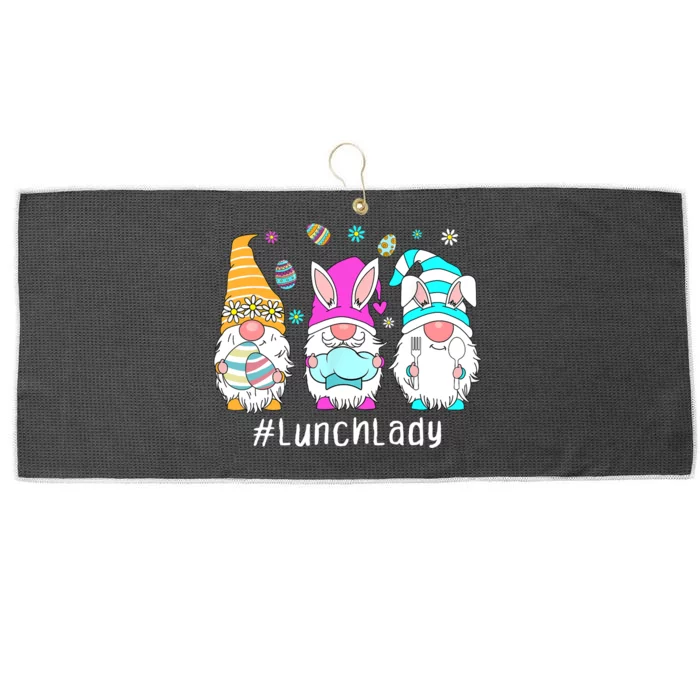 Cute Easter Day Gnome Love Lunch Lady Wo Matching Large Microfiber Waffle Golf Towel