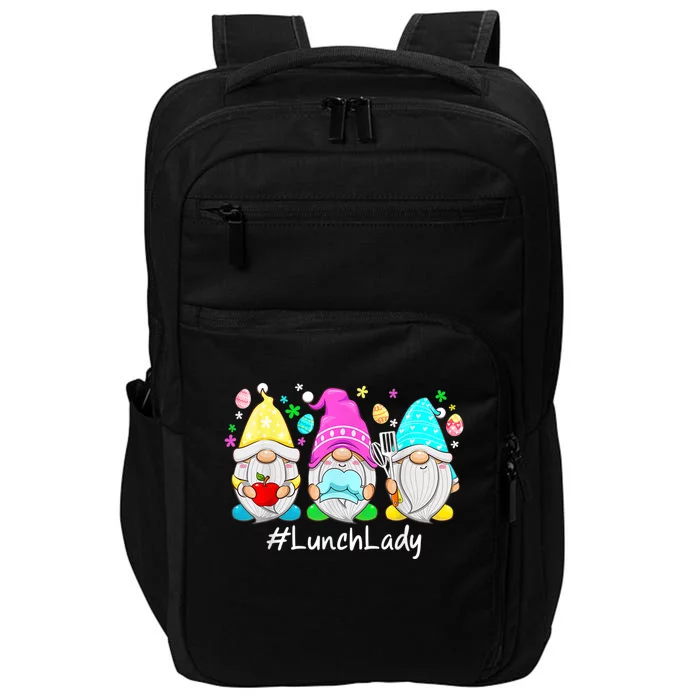 Cute Easter Day Gnome Love Lunch Lady Wo Matching Impact Tech Backpack