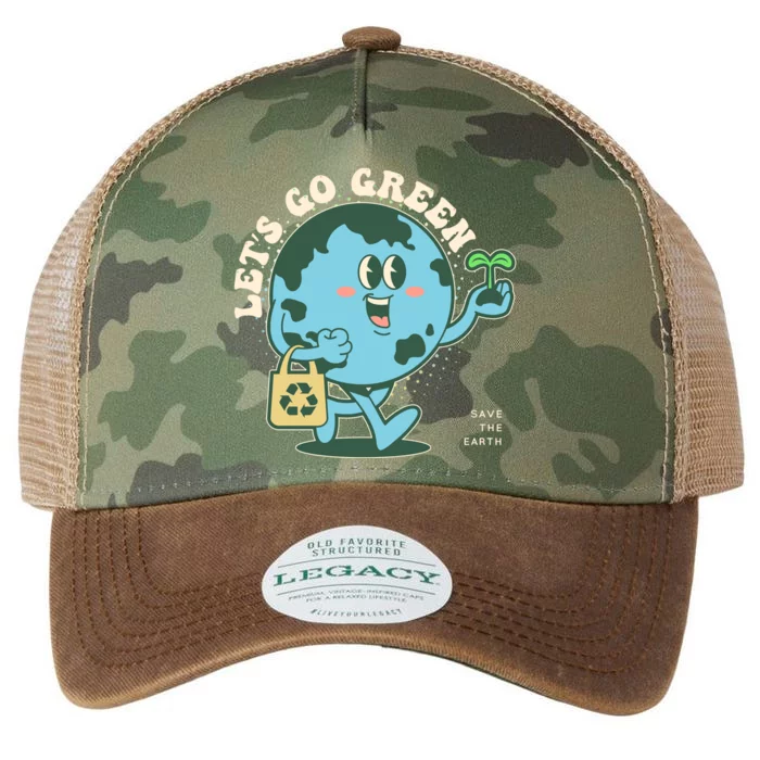 Cute Earth Day Lets Go Green Save The Earth Legacy Tie Dye Trucker Hat