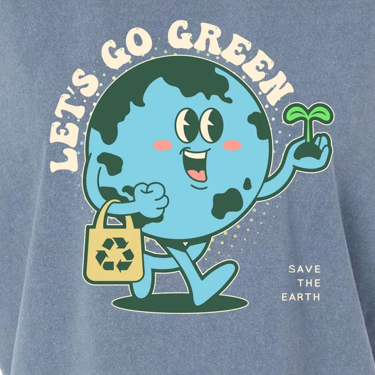 Cute Earth Day Lets Go Green Save The Earth Garment-Dyed Women's Muscle Tee