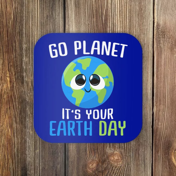 Cute Earth Day Go Planet Funny Earth Day Coaster