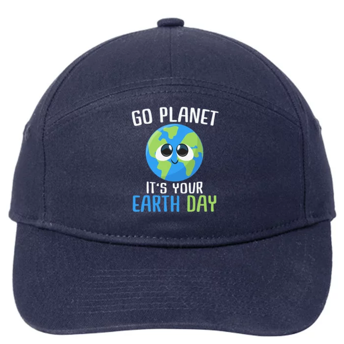 Cute Earth Day Go Planet Funny Earth Day 7-Panel Snapback Hat